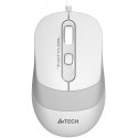 Mouse A4Tech FM10, Optical, 600-1600 dpi, 4 buttons, Ambidextrous, 4-Way Wheel, White/Grey, USB