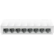 ".8-port 10/100Mbps Desktop Switch  TP-LINK LiteWave ""LS1008"", Plastic Case
//  8? 10/100Mbps Auto-Negotiation RJ45 port, supporting Auto-MDI/MDIX
Green Ethernet technology saves power
IEEE 802.3X flow control provides reliable data transfer
Plastic