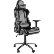  Lumi Gaming Chair with Headrest & Lumbar Support CH06-2, Black, 4D Armrest, 350mm Black Painting Metal Base, PU Hooded Caster, 100mm Class 3 Gas Lift, Weight Capacity 150 Kg