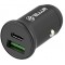 USB Car Charger - Tellur FCC7 2xDC 12-24V, 1xUSB Type-A QC 3.0, 1 xUSB Type-C PD, PD60W, QC30W, Aluminium, Black TLL151251
