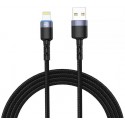Cable USB - Type-C, cu LED, Nylon, 1.2m, Tellur Black  TLL155363