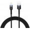 Cable USB - Lightning, cu LED, Nylon, 2m, Tellur Black TLL155324