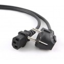 Power cord PC-186-VDE-5M, 5m, Schuko input and right angled C13 output, with VDE approval, Black