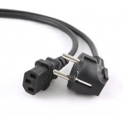 Power cord PC-186-VDE-5M, 5m, Schuko input and right angled C13 output, with VDE approval, Black