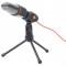 Gembird MIC-D-03 Desktop microphone with a tripod, Frequency: 100 Hz - 16 kHz, Sensitivity: - 62 +/- 3 db, Voltage: 2...5 V, 3.5 mm audio plug, cable length 1.2 m, weight: 200g, Black
