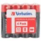 Verbatim Alcaline Battery AA, 4pcs, Pack Shrink