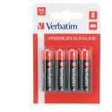 Verbatim Alcaline Battery  AA, 4pcs, Blister pack
