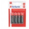 Verbatim Alcaline Battery AA, 4pcs, Blister pack