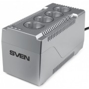 SVEN VR-F1500, 500W, Automatic Voltage Regulator, 4x Schuko outlets, Input voltage: 180-285V, Output voltage: 230V ± 10%, input and output voltage digital indicator on the front panel, Power supply delay function, metal body