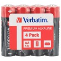  Verbatim AA Alkaline Battery  4 Pack Shrink 49501