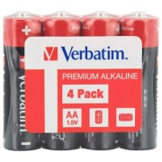  Verbatim AA Alkaline Battery  4 Pack Shrink 49501