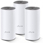 TP-LINK Deco E4 (3-pack) AC1200 MU-MIMO, Whole Home Mesh Wi-Fi System, Router, Access Point, 867 Mbps at 5 GHz, 300 Mbps at 2.4 GHz, 2  10/100Mbps, WAN/LAN Ports, 1 Power Port, Flash 16MB, SDRAM 128MB, 2 Internal dual-band antennas per Deco unit