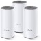 TP-LINK Deco E4 (3-pack) AC1200 MU-MIMO, Whole Home Mesh Wi-Fi System, Router, Access Point, 867 Mbps at 5 GHz, 300 Mbps at 2.4 GHz, 2 10/100Mbps, WAN/LAN Ports, 1 Power Port, Flash 16MB, SDRAM 128MB, 2 Internal dual-band antennas per Deco unit