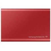 1.0TB (USB3.2/Type-C) Samsung Portable SSD T7 , Red (85x57x8mm, 58g, R/W:1050/1000MB/s) 
