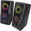 Speakers 2.0  Esperanza Baila EGS103, 6W (2 x 3W), LED Rainbow lighting, Volume control, built in amplifier, Power supply: 5V, They require: USB and mini-jack 3.5mm headphone output, Cable length: 1.2m, Weight: 750g