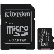 512GB MicroSD (Class 10) UHS-I (U3) +SD adapter, Kingston Canvas Select+ "SDCS2/512GB" (100/85MB/s) 
