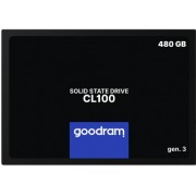 2.5" SSD 480GB  GOODRAM CL100 Gen.3, SATAIII, Sequential Reads: 540 MB/s, Sequential Writes: 460 MB/s, Thickness- 7mm, Controller Marvell 88NV1120, 3D NAND TLC