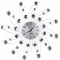 Clock Wall Esperanza GENEVA EHC004 Grey, 50 cm, decorated with diamonds (acrylic glass), Aluminium clock surface, Quiet movement, hook for easy installation, Power: 1x AA battery (not included)
