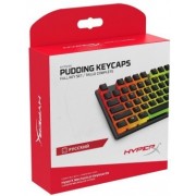 HYPERX Pudding Keycaps, RU, Black/Translucent design for lustrous RGB lighting, Made of durable double shot PBT material, HyperX keycap removal tool included