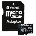 64GB microSD Class10 A1 UHS-I + SD adapter  Verbatim Premium microSDXC, 600x, Up to: 90MB/s