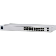  Ubiquiti UnFi Switch 24 (USW-24-POE), 24-Port 802.3at PoE Gigabit Switch with SFP, 2-ports SFP, POE+ IEEE 802.3at/af, PoE Output 95W, 1.3" Touchscreen display, Non-Blocking Throughput: 26 Gbps, Switching Capacity: 52 Gbps, Rackmountable