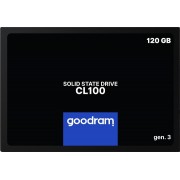 2.5" SSD 120GB  GOODRAM CL100 Gen.3, SATAIII, Sequential Reads: 485 MB/s, Sequential Writes: 380 MB/s, Thickness- 7mm, Controller Marvell 88NV1120, 3D NAND TLC