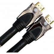 Cable HDMI - 40m - Brackton "PRIME ACTIVE" HDE-FKA-4000.BG, 4K ACTIVE HDMI 2.0a 3D 50/60p HDR 2160p Ultra HD, High Speed HDMI Cable with Ethernet, Pl/Pl., metal plugs, golden contacts, triple shielded, black, 99,99% OFC, 3D, 2 ferrits, nylon