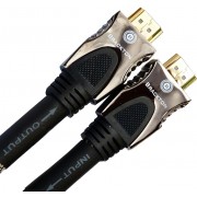 Cable HDMI - 30m - Brackton "PRIME ACTIVE" HDE-FKA-3000.BG, 4K ACTIVE HDMI 2.0a 3D 50/60p HDR 2160p Ultra HD, High Speed HDMI Cable with Ethernet, Pl/Pl., metal plugs, golden contacts, triple shielded, black, 99,99% OFC, 3D, 2 ferrits, nylon