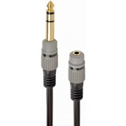 Audio adapter 6.35 mm to 3.5 mm - 0.2m - Cablexpert  A-63M35F-0.2M, 6.35 mm to 3.5 mm stereo audio adapter plug, gold plated connectors for superior audio quality,  0,2 m