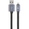 Cable 8-pin Cotton braided - 1.8m - Cablexpert CCB-mUSB2B-AMLM-6, Black, Professional series, USB 2.0 A-plug to 8-pin, blister