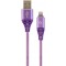 Cable USB2.0/8-pin Premium cotton braided - 2m - Cablexpert CC-USB2B-AMLM-2M-PW, Purple/White, USB 2.0 A-plug to 8-pin, blister