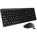 Wireless Keyboard & Mouse SVEN KB-C3400W, Multimedia, Nano rec., 2.4GHz, Black