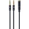 Gembird CCA-418M 3.5 mm 4-pin F to 2 x 3.5 mm stereo plug adapter M, black, metal connectors