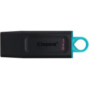 64GB USB3.2  Kingston DataTraveler Exodia Black/Blue, (Read 100 MByte/s, Write 12 MByte/s)