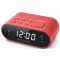Dual Alarm Clock Radio Muse M-10 RED, 0.6 inch white LED Display, Dimmer (High/Low/Off), PLL Radio with 20 FM preset stations, Wake up by Radio or Buzzer, Snooze, Sleep, AC 230V, Battery backup: 3V 2?1.5V AAA (not included), 45x70x120mm