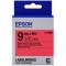 Tape Cartridge EPSON 9mm/9m Pastel Black/Red, LK3RBP C53S653001