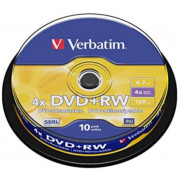 Verbatim DataLifePlus DVD+RW SERL4.7GB 4X MATT SILVER SURFAC - Spindle 10pcs.