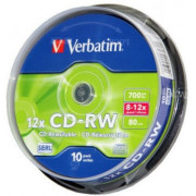 Verbatim DataLifePlus CD-RW SERL 700MB 12X SCRATCH RESISTANT SURFACE  - Spindle 10pcs.