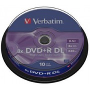 Verbatim DataLifePlus DVD+R AZO DOUBLE LAYER 8.5GB 8X MATT SILVER SURFACE - Spindle 10pcs.