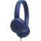 JBL TUNE 500 Blue On-ear Headset with microphone, Dynamic driver 32 mm, Frequency response 20 Hz-20 kHz, 1-button remote with microphone, JBL Pure Bass sound, Tangle-free flat cable, 3.5 mm jack, Blue