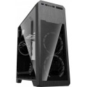 Case ATX GAMEMAX G563, w/o PSU, 3x120mm, Blue LED, Full Transparent panel, USB3.0, Black
