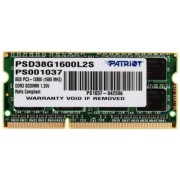 8GB DDR3L-1600 SODIMM  Patriot Signature Line, PC12800, CL11, 2 Rank, Double-sided module, 1.35V