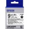 Tape Cartridge EPSON LK3TBW; 9mm/9m Strong Adhesive, Black/Clear, C53S653006