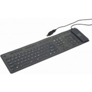 Gembird KB-109F-B, Flexible keyboard, USB, OTG adapter, black color, US layout