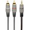 Audio cable 3.5mm-RCA - 1.5m - Cablexpert CCA-352-1.5M, 3.5 mm stereo plug to 2*RCA plugs 1.5m cable, gold-plated connectors, 1.5m