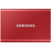 .500GB (USB3.2/Type-C) Samsung Portable SSD T7 , Red (85x57x8mm, 58g, R/W:1050/1000MB/s) 