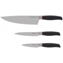 Knife set Polaris PRO collection-3SS, 3 knives. ICE HARDENING technology. black 