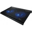 Trust  Azul, Notebook Cooling Pad up to 17.3”, 2x125 mm silent cooling fans illuminated by 4 blue LED lights, Black