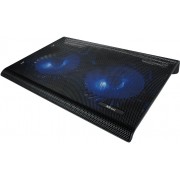 Trust Azul, Notebook Cooling Pad up to 17.3”, 2x125 mm silent cooling fans illuminated by 4 blue LED lights, Black