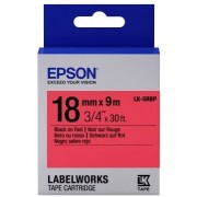 Tape Cartridge EPSON 18mm/9m Pastel Black/Red, LK5RBP, C53S655002 